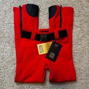 Goldbergh Pippa Ski Pants Waterproof Red Flame Black NWT US 4 Snow Pants